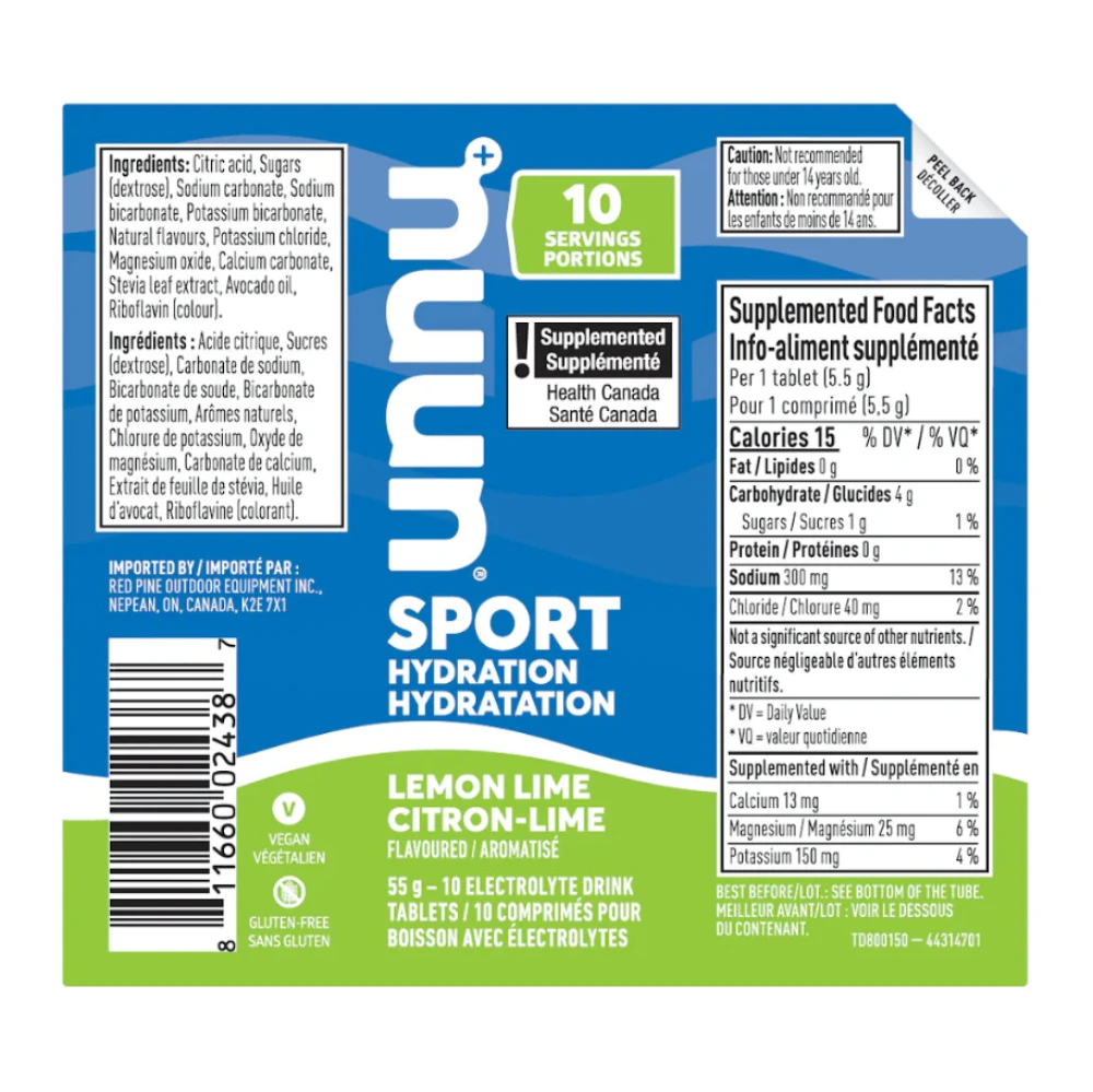 Nuun Sport Lemon Lime Punch Effervescent Tablets