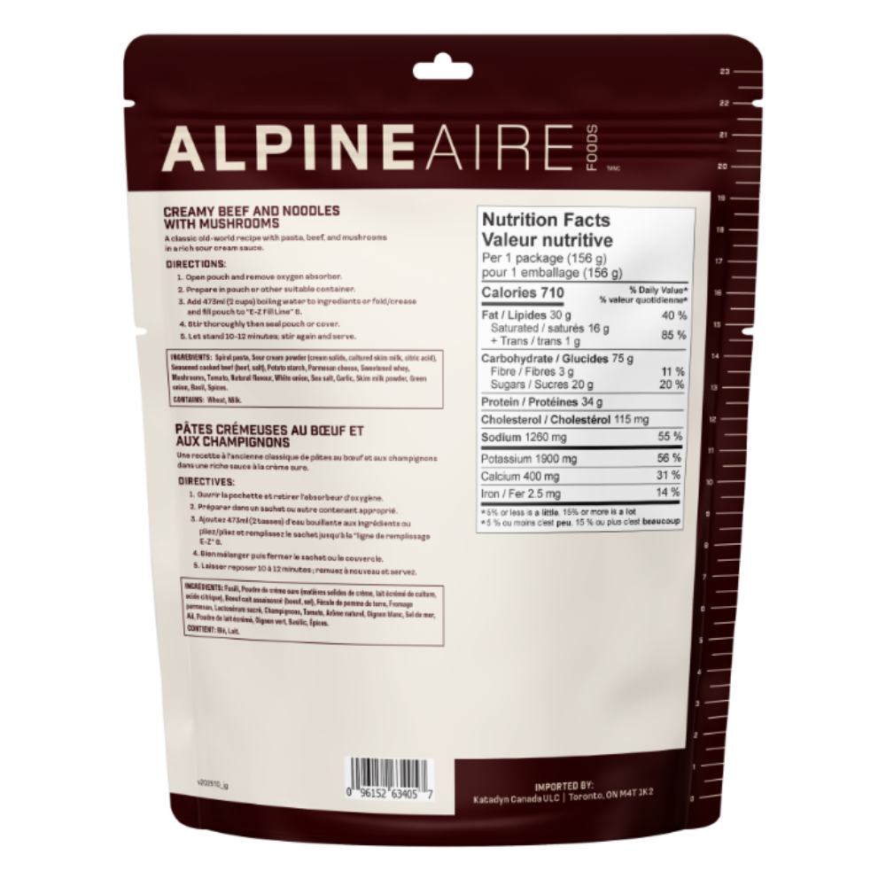 AlpineAire Creamy Beef and Mushroom Pasta