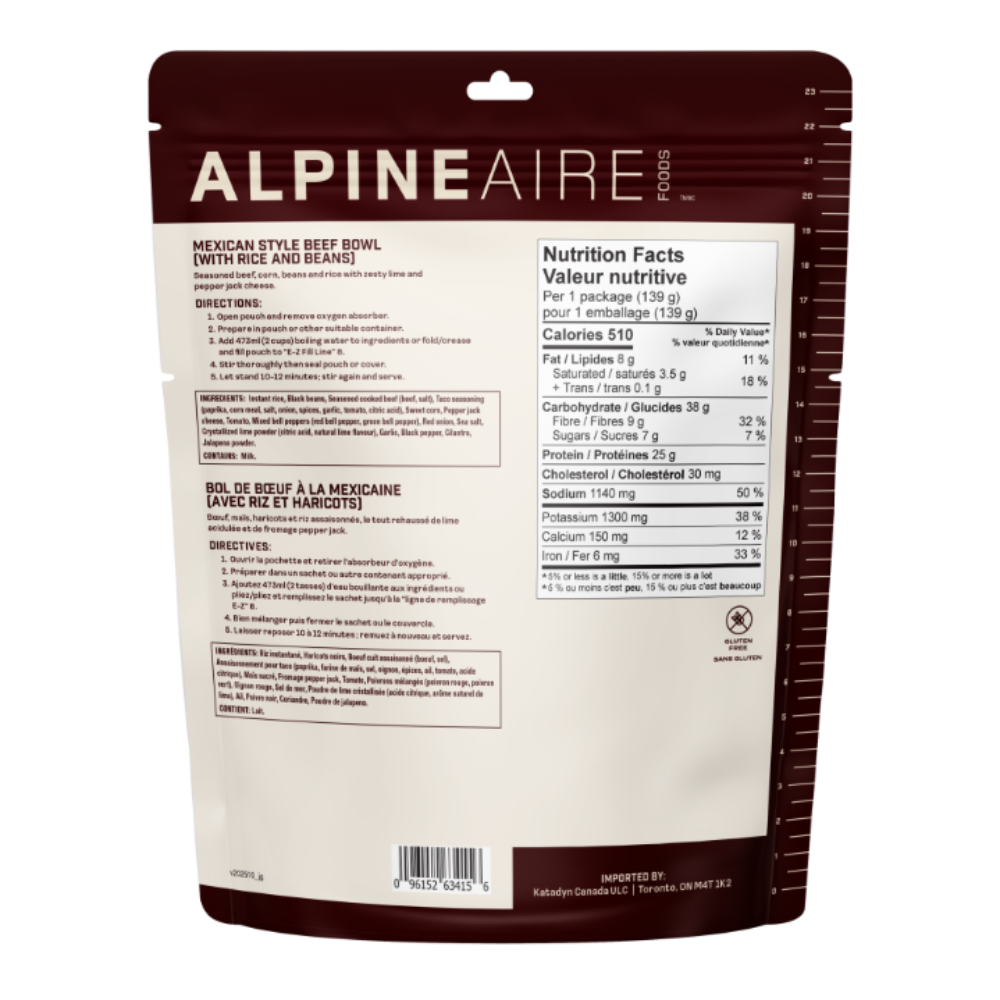 AlpineAire Mexican Beef Bowl (with Rice & Beans)