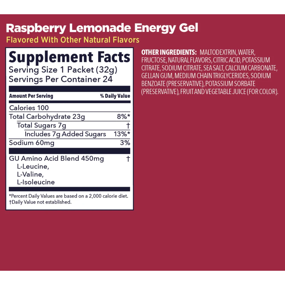 Gel Original Limonade-Framboise de GU Energy