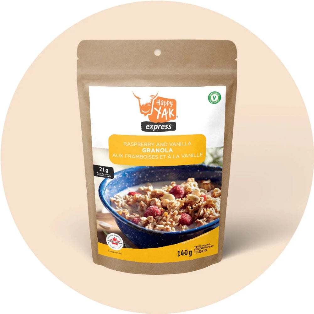 Granola aux framboises et à la vanille de Happy Yak