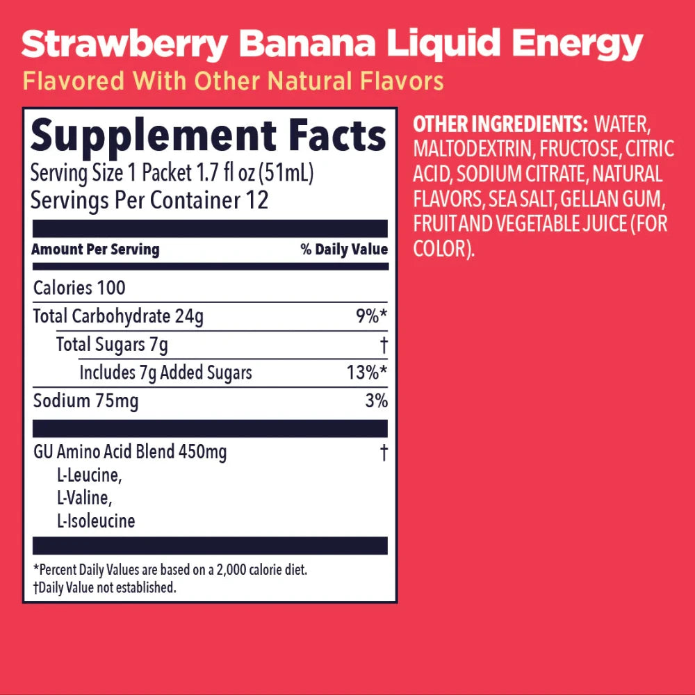 Gel Liquid Energy Fraise-Banane de GU Energy