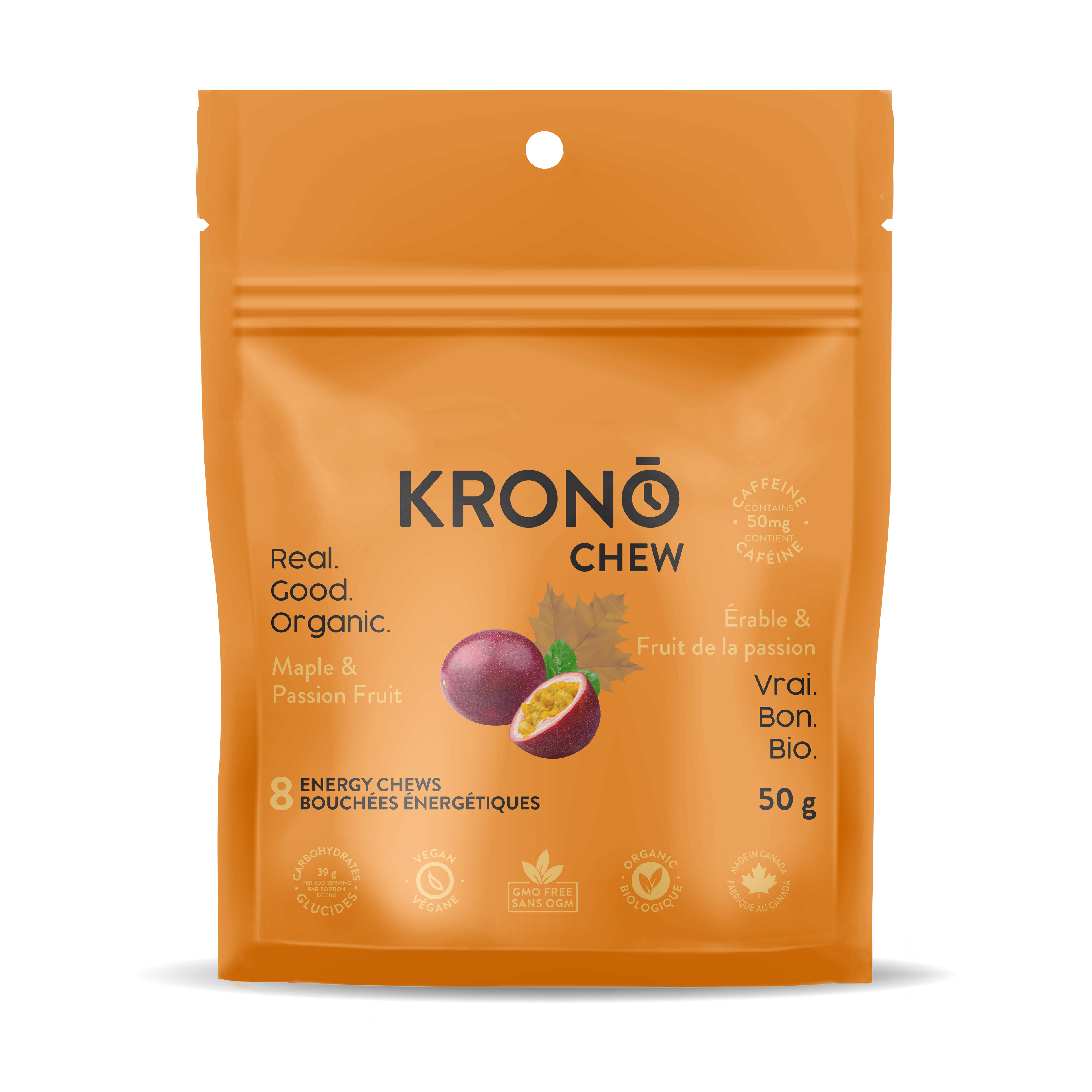 Maple and Passion Fruit Energy Bites + CAFFEINE by Krono Nutrition