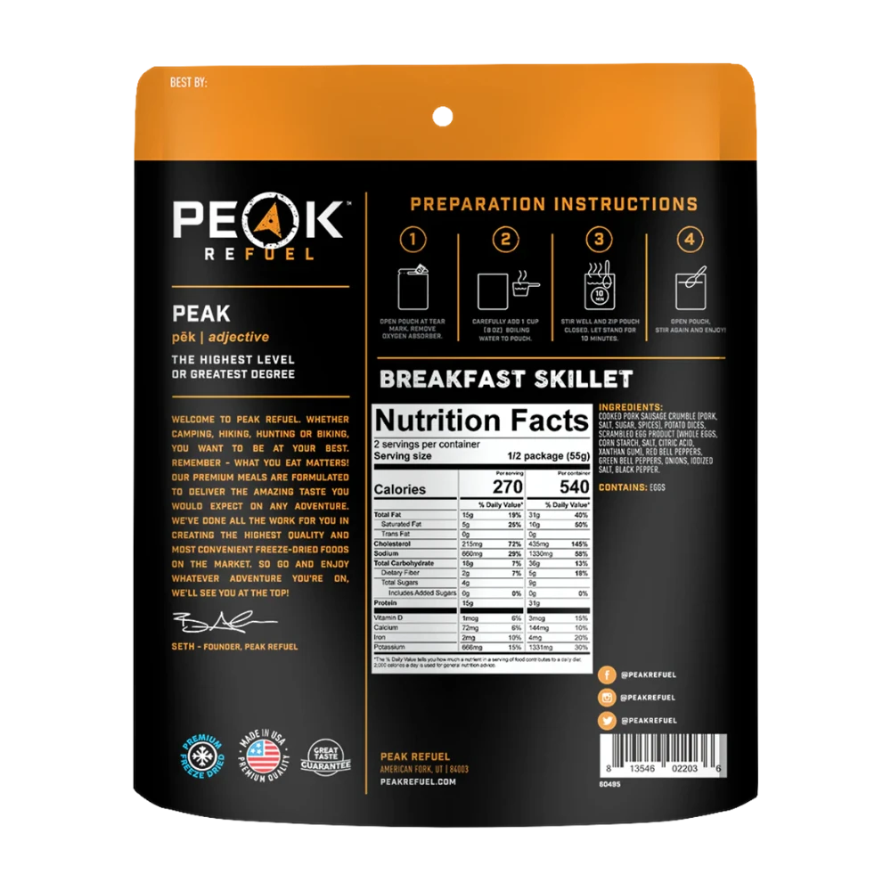 Poëlée pour le petit-déjeuner de Peak Refuel