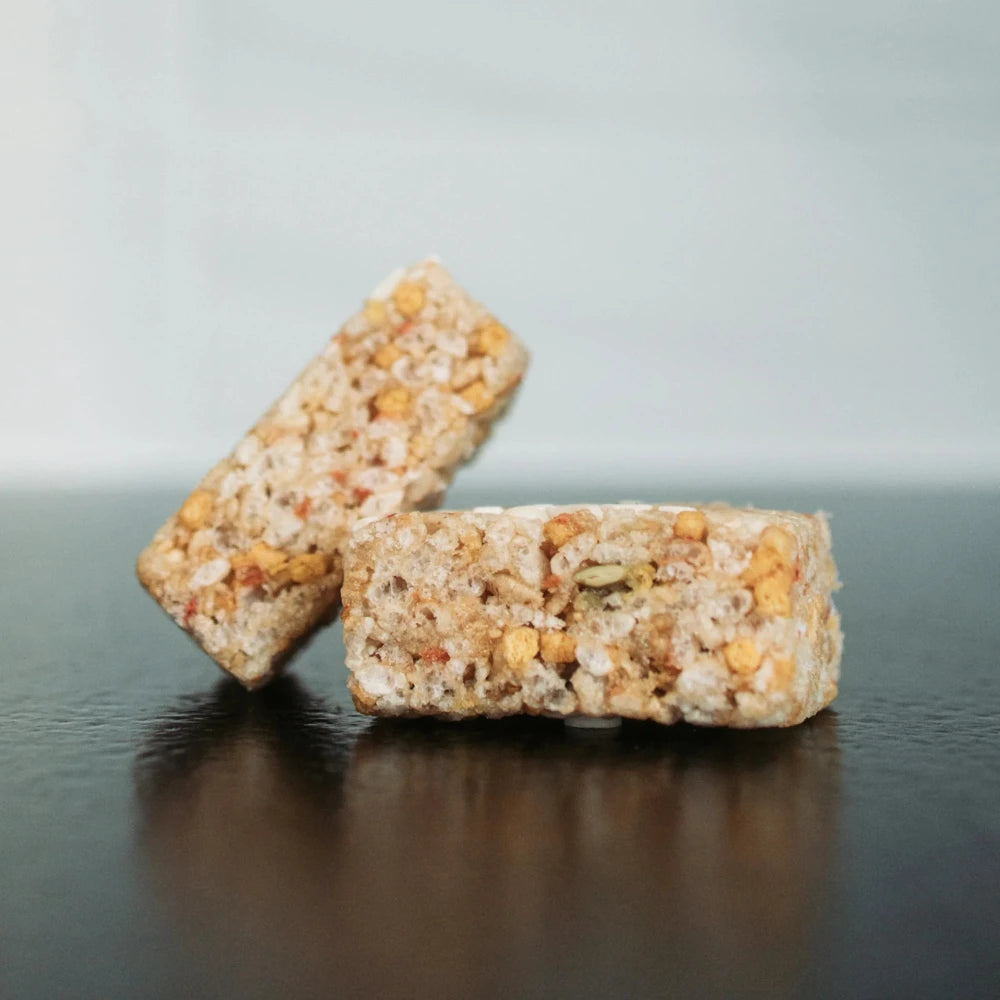 Strawberry and Cream Crispy Rice Energy Square by Krono Nutrition