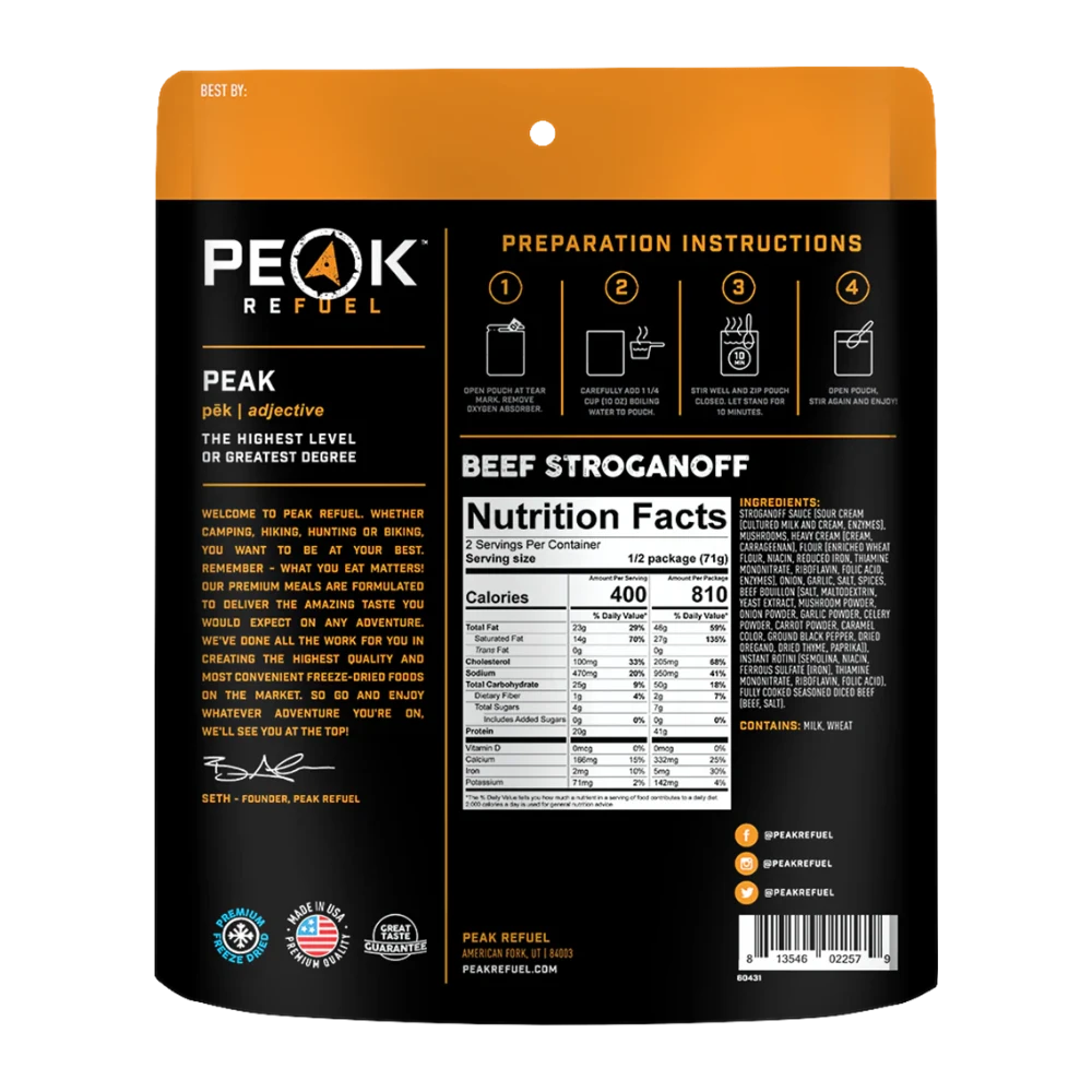 Boeuf Stroganoff de Peak Refuel